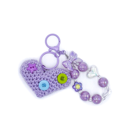 Button Heart Keychains