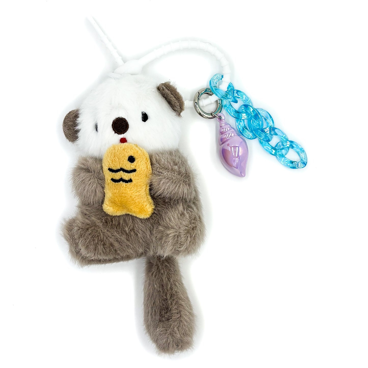 Fuzzy Otter Trio Keychains