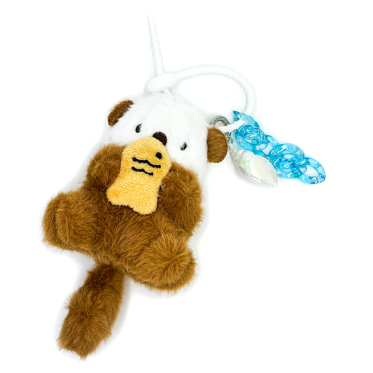 Fuzzy Otter Trio Keychains